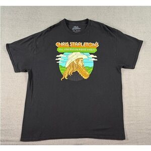 Chris Stapleton 2023 Tour T-Shirt All American Road Show Black Tee Size XL‎